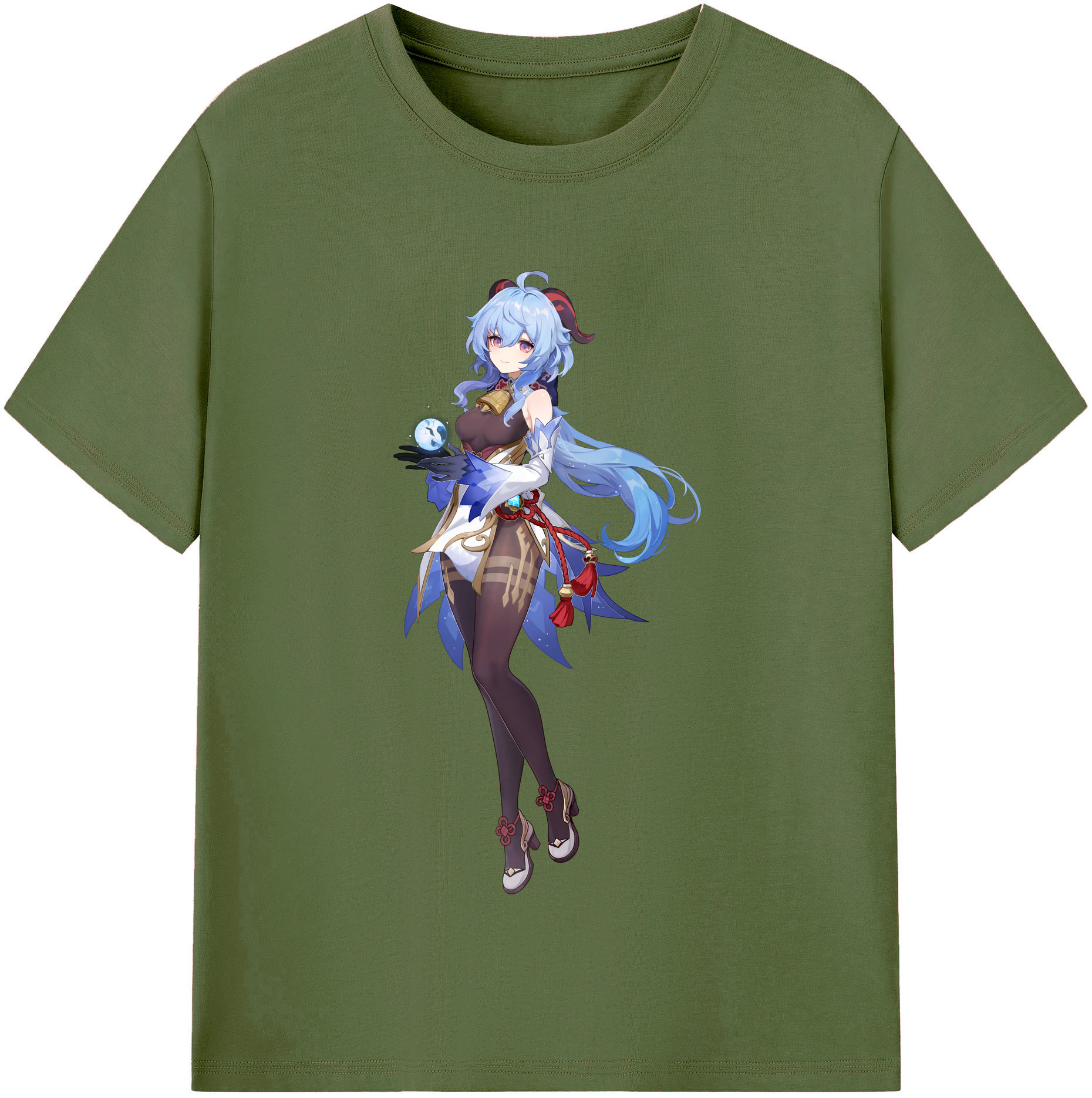 げんし神 甘雨 かんう genshin Ganyu 綿100％半袖Tシャツ（フロントプリント）